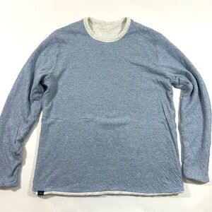 Faherty Mens Cloud Crewneck Long Sleeve Shirt Blue White